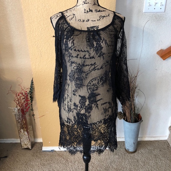 Black Lace Swimsuit Cover - Picture 6 of 8